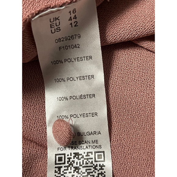 Asos Blush Pink Rose Pleated Halter Maxi Dress Gown Size 12 - Picture 9 of 9